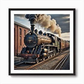 Steam Locomotive Created using Imagine AI Art Art Print