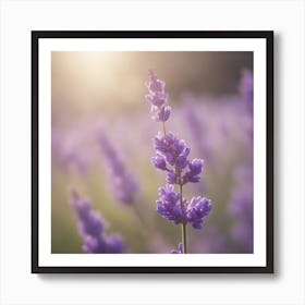 A Blooming Lavender Blossom Tree With Petals Gently Falling In The Breeze 2 Art Print