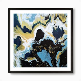 Harmonic Symphony Gold and Blue Art Print