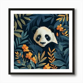 Panda Bear In The Jungle Art Print