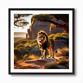 Lion In The Desert 2 Art Print
