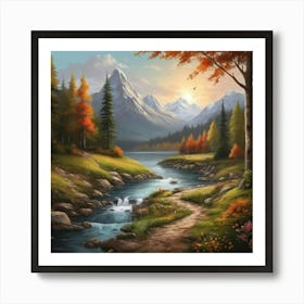 Default Create An Artistic Painting Of Beautiful Nature For Me 0 Art Print