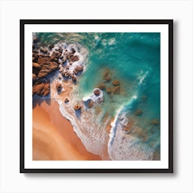 Aerial View Of A Beach Art Print