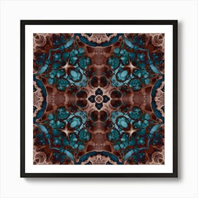 Abstraction Watercolor Pattern Of Blue Bubbles Art Print