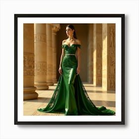 Emerald Evening Gown Art Print