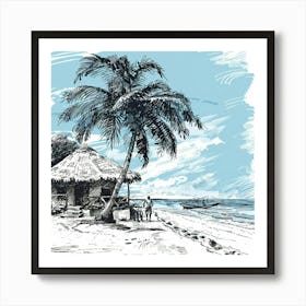 Hut On The Beach Art Print