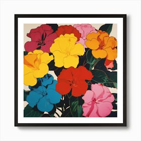 Impatiens 1 Pop Art Illustration Square Art Print