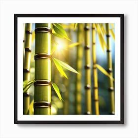 Bamboo Trees In The Sun Art Print