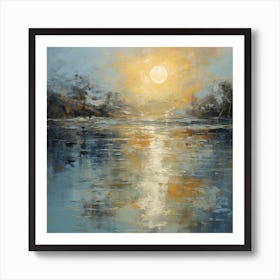 Moonlight Over The Water Art Print