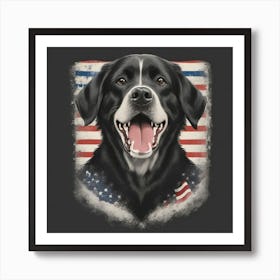 American Flag Dog Art Print