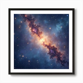 Mystical Cosmic Watercolor With Bright Star Clusters 1 Art Print