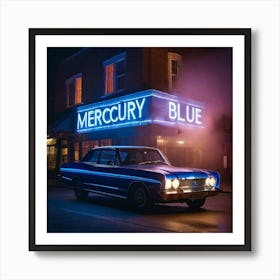 Blue mercury car Art Print