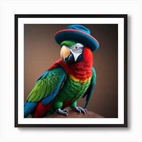 Parrot In Hat Art Print