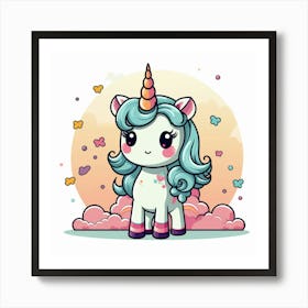 Cute Unicorn 786 Art Print