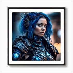 Blue Haired Warrior Póster