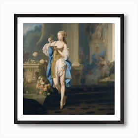 Lady In Blue Art Print