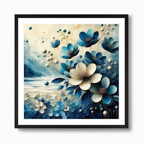 Blue Flowers 2 Art Print