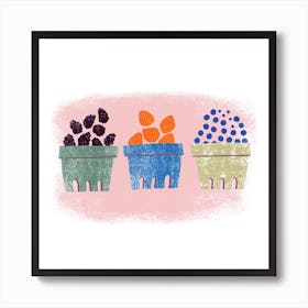 Basket Of Fresh Berries  Square Art Print