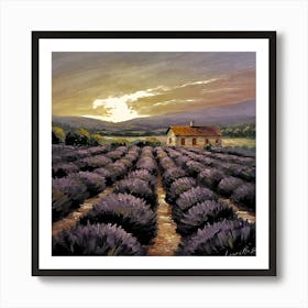 Lavender Field 1 Art Print