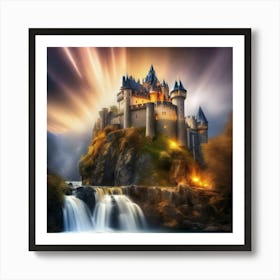 Castle and shining light Art Print