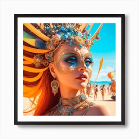 "Aqua Seraphina: Goddess of the Seaside Festival" Art Print