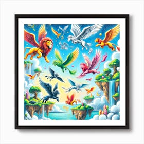 Super Kids Creativity: Winged lions and magical birds Art Print