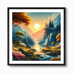 Explore Serene Beauty Of Landscapes (1) Art Print