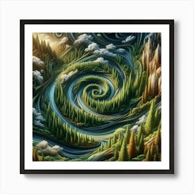 Spiral Forest 1 Art Print