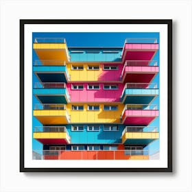 Colorful Apartment Building Art Print