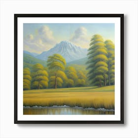 Landscape With Mountains Art Print