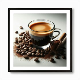 Coffee And Coffee Beans 2 Art Print