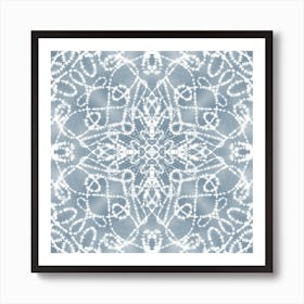 Grey Blue Tie Dye Art Print