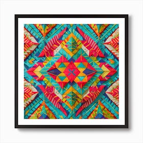 Firefly Beautiful Modern Abstract Detailed Native American Tribal Pattern And Symbols With Uniformed (11) Art Print