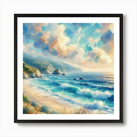 Impressionist sky and sea art Art Print