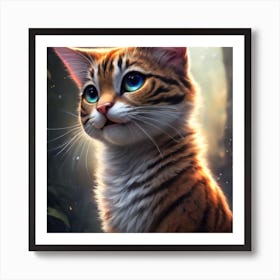 Cat In The Forest Art Print