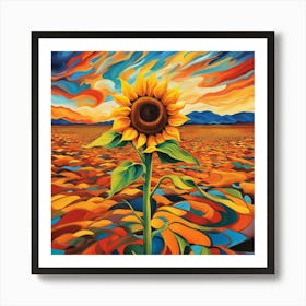 Abstract -Sunflower  Art Print