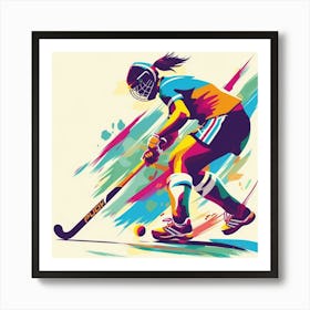 Field Hockey Player Art Print