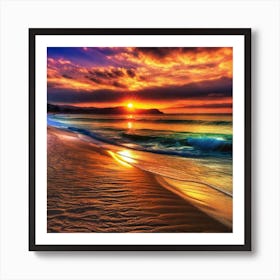 Sunset On The Beach 301 Art Print