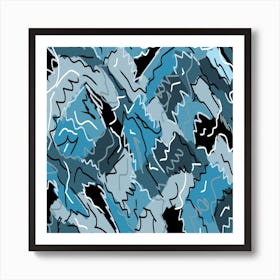 Ice Blue Abstract Art Print