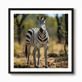 Zebra In The Wild 1 Art Print