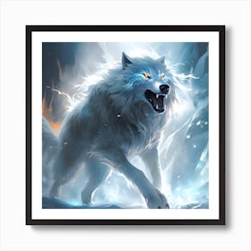 Wolf In The Snow Art Print