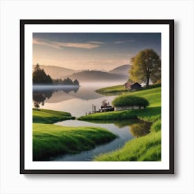 Switzerland Landscape Wallpaper Art Print