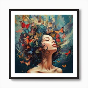 Butterfly Woman 1 Art Print