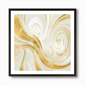 Abstract Gold Swirls Art Print