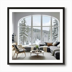 Living Room With Fireplace 1 Art Print