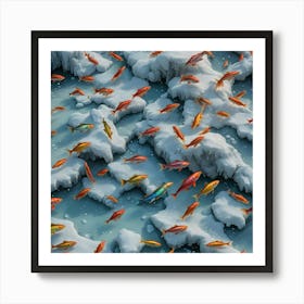 Fish In The Snow Art Print