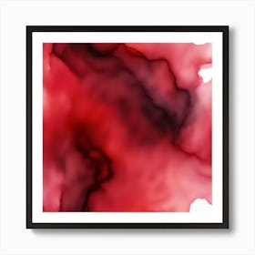 Beautiful ruby garnet abstract background. Drawn, hand-painted aquarelle. Wet watercolor pattern. Artistic background with copy space for design. Vivid web banner. Liquid, flow, fluid effect. 1 Art Print