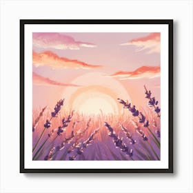 Sunset With Lavender Poster