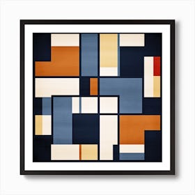 Abstract Nostalgia: Mid Century Geometric Whirl, Abstract Art Print