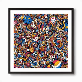 Psychedelic Doodles Art Print